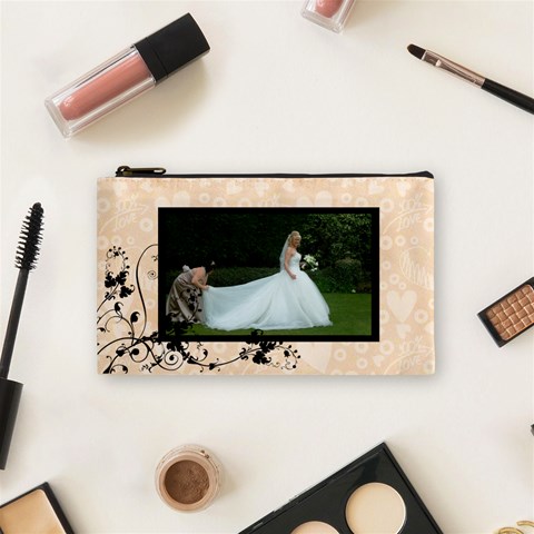 Bridal Cosmetic Bag Peach By Catvinnat Front