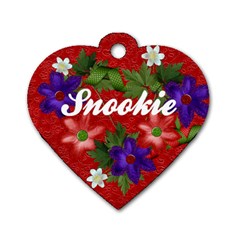 Red Floral Dog Tag