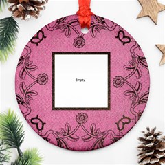 Pink Art Nuveau Ornament - Round Ornament (Two Sides)