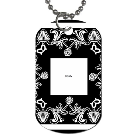 Art Nouveau Black & White Dog Tag By Catvinnat Back