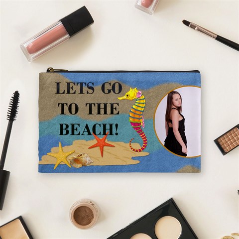 Beach Medium Cosmetic Bag By Lil Front