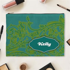 Turquoise & Lime Green XL Cosmetic Bag - Cosmetic Bag (XL) Turquoise & Lime Green XL Cosmetic Bag - Cosmetic Bag (XL)