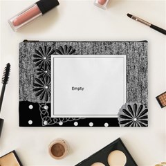 cosmetics bag large_black & white - Cosmetic Bag (Large)