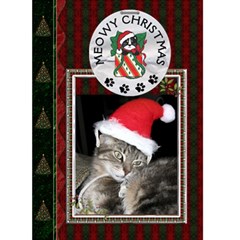 Meowy Christmas Card - Greeting Card 5 x 7 Meowy Christmas Card - Greeting Card 5 x 7