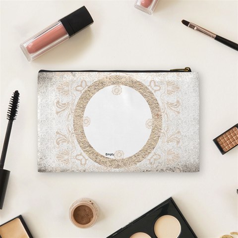 Art Nouveau Antique Lace Medium Cosmetic Bag By Catvinnat Back