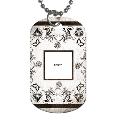 Art Nouveau White & Black Dog Tag By Catvinnat Back