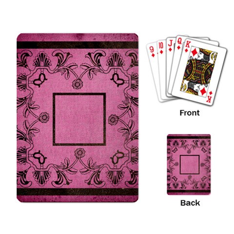 Art Nouveau Pink Playing Cards By Catvinnat Back