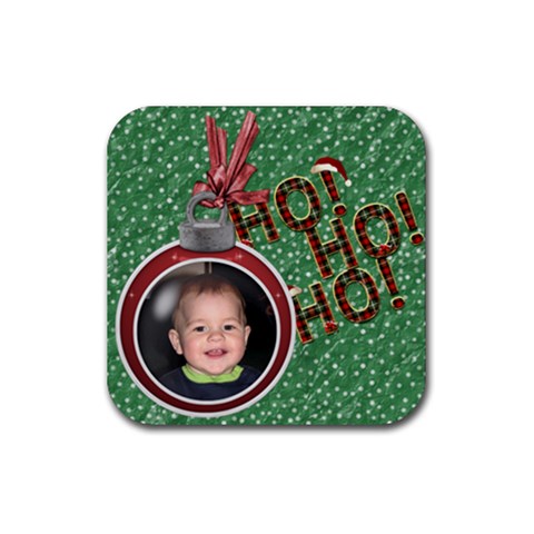 Ho Ho Ho  Christmas Coaster By Lil Front