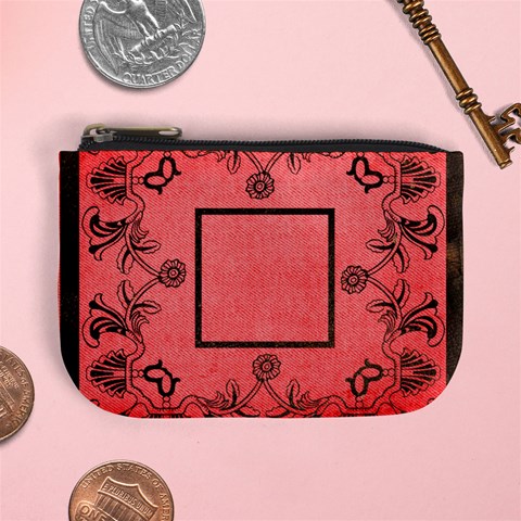 Art Nouveau Red Mini Coin Purse By Catvinnat Front