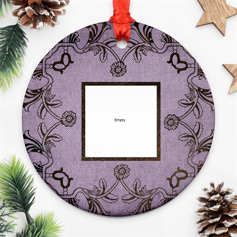 Art Nouveau Lavendar Round Ornament By Catvinnat Front
