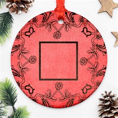 art nouveau red round ornament - Round Ornament (Two Sides)