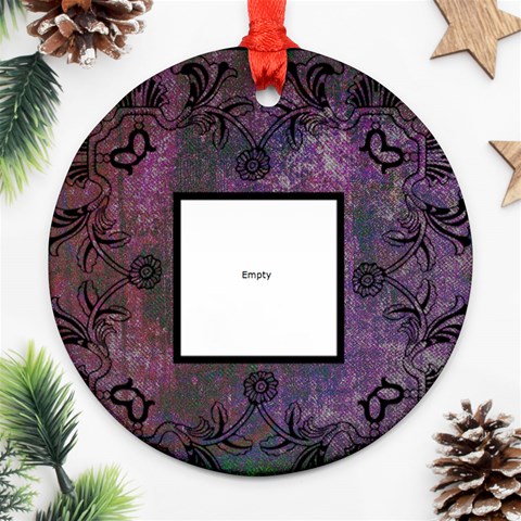 Art Nouveau Deep Purple Round Ornament By Catvinnat Front
