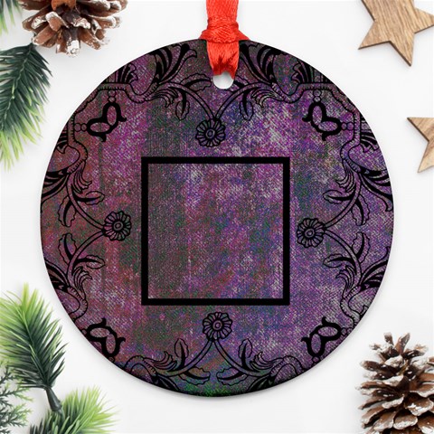 Art Nouveau Deep Purple Round Ornament By Catvinnat Back