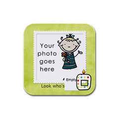 Look who s 50 coaster - Rubber Square Coaster (4 pack)