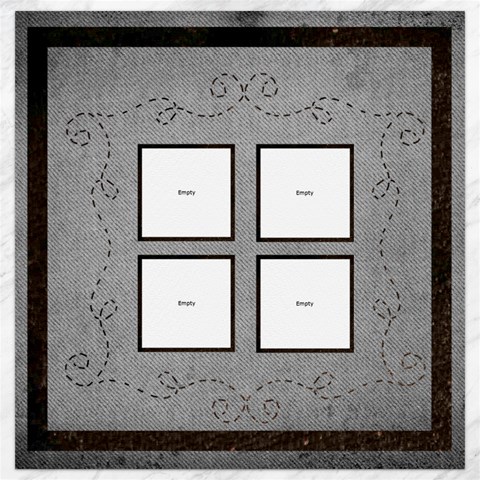 Art Nouveau Poppies Grey & Brown  12 X 12 Canvas By Catvinnat 11.4 x11.56  Canvas - 1