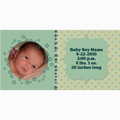 Baby Boy Stars Birth Announcement By Klh 8 x4  Photo Card - 3
