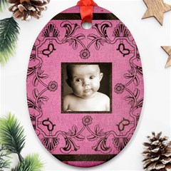 Art Nouveau Pink Oval Ornament