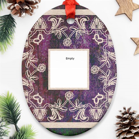 Art Nouveau Purple Lace Oval Ornament By Catvinnat Front