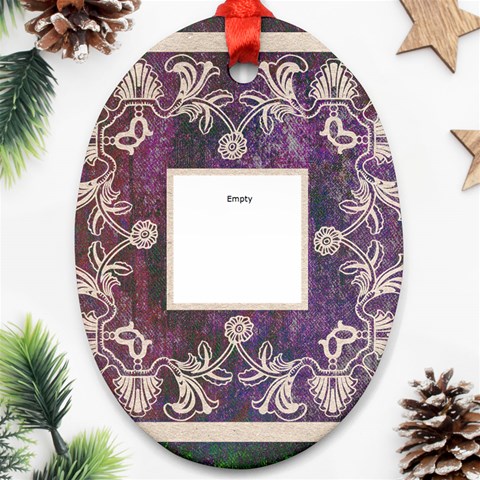 Art Nouveau Purple Lace Oval Ornament By Catvinnat Back