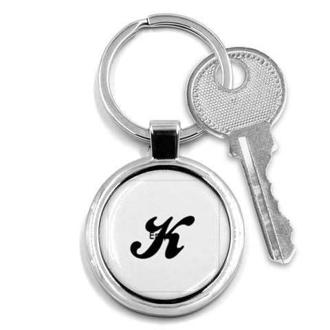 Green & Black Monogram Keychain By Klh Front
