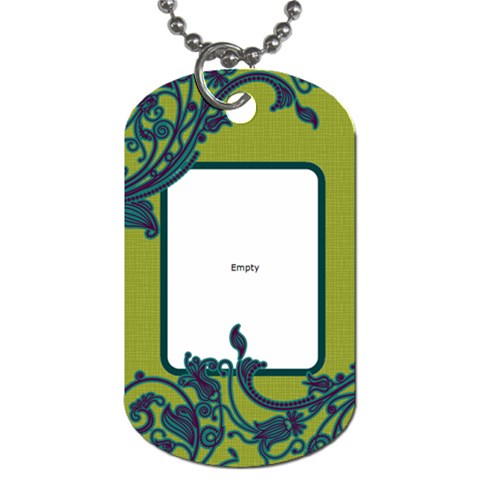 Green With Blue Swirls Dog Tag By Jena Front