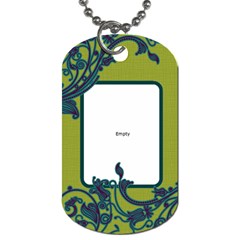 Green with Blue Swirls Dog Tag - Dog Tag (Two Sides)