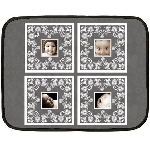 Almost Black Babylove Lace Mini Fleece By Catvinnat 35 x27  Blanket