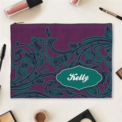 Purple & Turquoise XL Cosmetic Bag - Cosmetic Bag (XL) Purple & Turquoise XL Cosmetic Bag - Cosmetic Bag (XL)