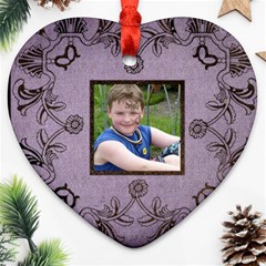 classic purple & black lace heart ornament - Heart Ornament (Two Sides) classic purple & black lace heart ornament - Heart Ornament (Two Sides)