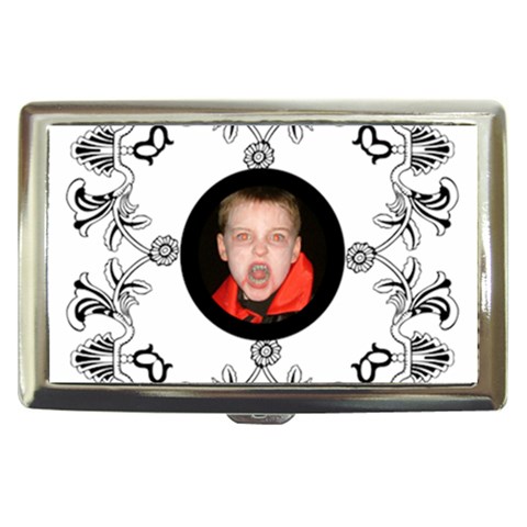 Classic White & Black Cigarette Money Case  By Catvinnat Front