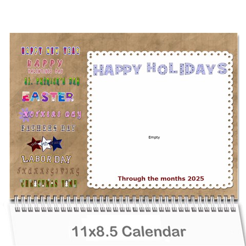 12 Month 2025 Calendar Template Cover