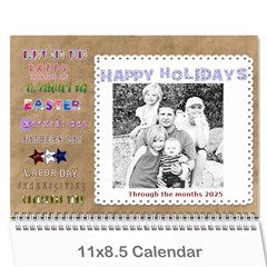 12 Month 2025 Calendar Template- Holidays