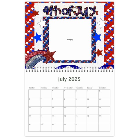 12 Month 2025 Calendar Template Jul 2025