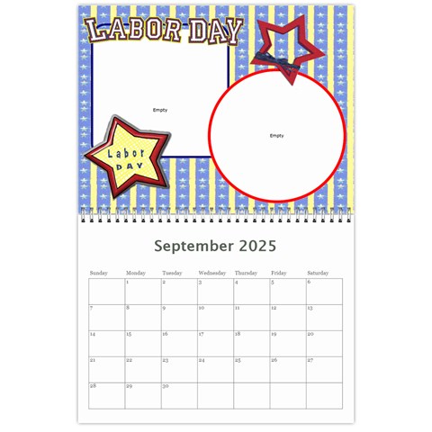 12 Month 2025 Calendar Template Sep 2025