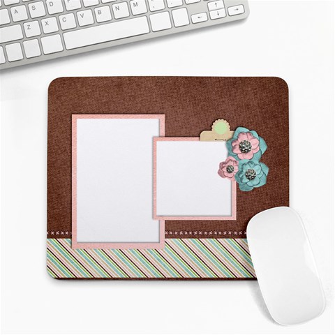 Pink & Blue Flowers Mousepad By Mikki Front
