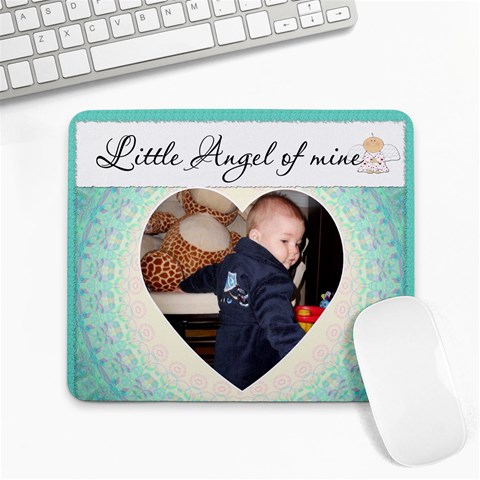 Little Angel Of Mine Blue Mousepad By Lil Front