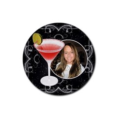 Black Floral Drink Coaster #1