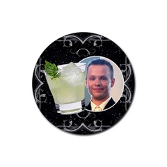 Black Floral Drink Coaster #6
