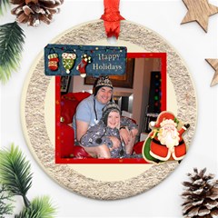 Happy Holidays round ornament 2 - Round Ornament (Two Sides)
