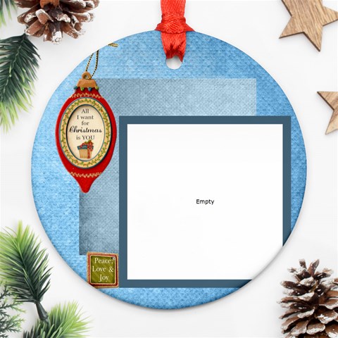 Happy Holidays Round Ornament 3 By Catvinnat Front