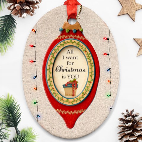 All I Want For Christmas Is You Ornament By Catvinnat Front