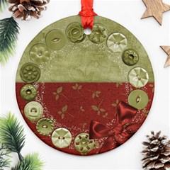 Holiday Wreath ornament - Round Ornament (Two Sides)
