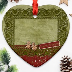 Merry ornament- First Christmas - Heart Ornament (Two Sides)