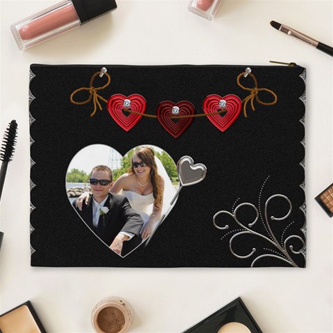 Love Story Xl Cosmetic Bag By Lil Back