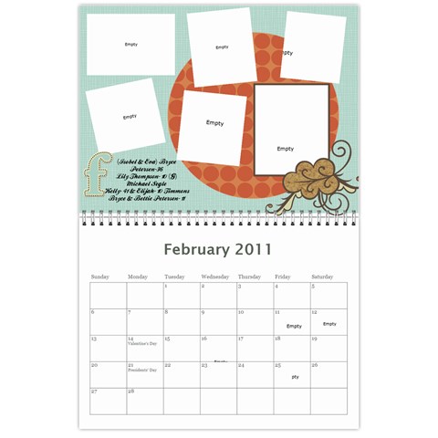 Family Calendar 2011 By Colette Feb 2011