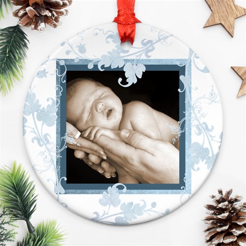 Santa Baby Round Christmas Ornament 1 By Catvinnat Back
