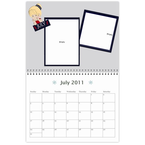 2011 Calendar By Hannah Jul 2011