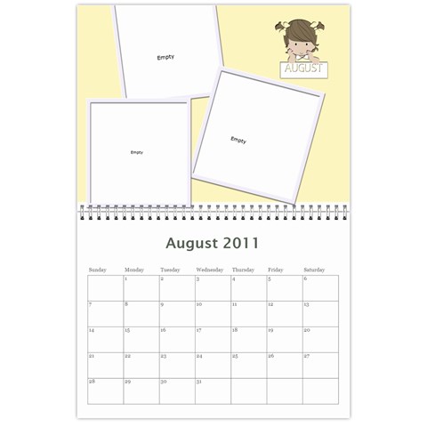 2011 Calendar By Hannah Aug 2011