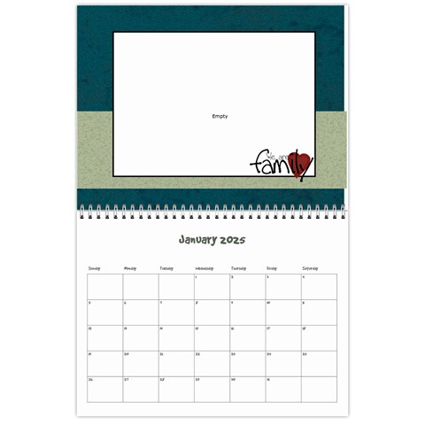 Simple Family Calendar 12 Month By Amanda Bunn Jan 2025