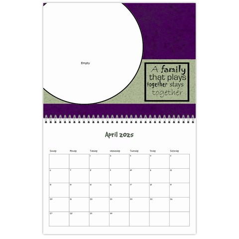 Simple Family Calendar 12 Month By Amanda Bunn Apr 2025
